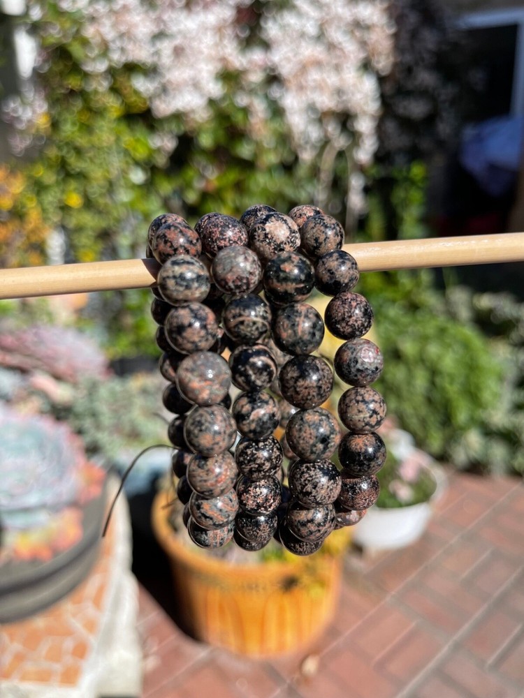 Obsidian Red Snowflake Obsidian Beaded Bracelet Natural Crystal Gemstone 9/10mm