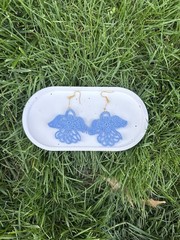 Handmade Crochet Angel Earrings – Lightweight Cotton Jewelry, Mother’s Day Gift