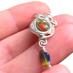 Ethiopian Black Opal Pendant 925 Silver Wire Wrap Necklace Handmade Jewelry