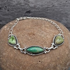 Sonoran Gold Palomino Turquoise Bracelet Adj 6-8″ Sterling Silver Southwestern