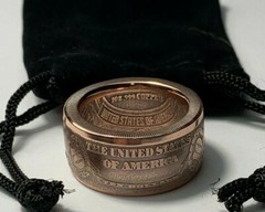 Coin Ring – $10 Dollar United States Note Copper Ring – Good Luck Ring