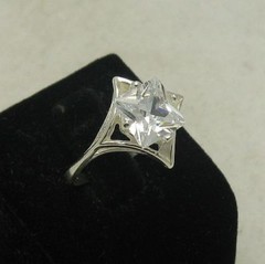 Stylish Sterling Silver Engagement Ring Solid 925 Handmade Perfect Quality