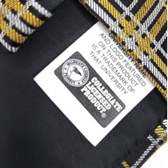 Artisan Vintage Tie Necklace Jardine Black Yellow Stripe Pendant Chunky Beaded
