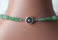 Elephant Carved Green Aventurine Elephant Asian Inspired Necklace Earring Set