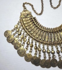 Child Of Wild Coin Necklace Vtg Bohemian Boho Bronze Statement Chunky Heavy