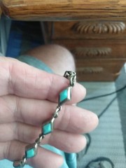 Vintage Sterling Turquoise Bracelet 7 inches Signed TO-SO Mexico 20 GRAMS