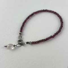 Rhodolite Garnet Sterling Silver Bracelet Extender Handmade Jewelry Art January