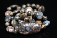 Brown Opal Necklace Natural Gemstone silk knotted 925 Sterling Silver Clasp 24″