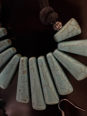 Trapezoid Turquoise Magnesite Necklace And Earrings