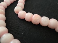 Pink Stone Beaded Necklace, 11-12mm rondelle Beads Necklace 36″ Long