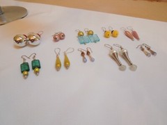 Lot of 10 Pairs Earrings Assorted Styles & Colors Silver Findings Handmade NEW!