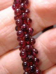 ENDLESS GENUINE RED RHODOLITE GARNET GEMSTONE BEAD BRAIDED 24″ NECKLACE! MINTY