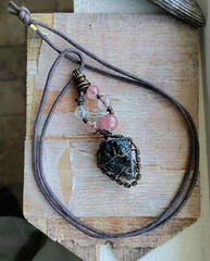 Tourmaline Gemstone Gift for Her Him Necklace Casual Boho Black Pink Clear Teen