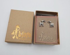 Bfofo Designs Lightning Deer Pewter Stud Earrings Southwest Rock Art