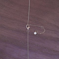 16+2”, vermeil rose gold over Sterling silver necklace, 925 chain pearl pendant