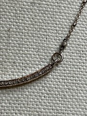 36. 14/20 G.F.,925 Sterling Silver Lab Diamond Curved Bar Statement Necklace 18″
