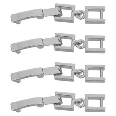 4Pcs Silver Jewelry Extender Clasp Set for Necklaces Bracelets Fold Over Design