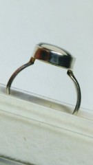 CUTE NATURAL DALMATIAN PETRIFIED WOOD IN STERLING SILVER.925 RING SIZE 6.0-6.25