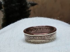 JOHN ADAMS – Size 10 Presidential Dollar Coin Ring
