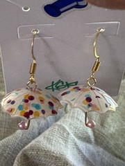 Hand Crafted Earrings- Umbrellas – Nickel Free