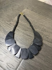 Handcrafted Genuine Buffalo Horn Bib Necklace Statement Jewelry