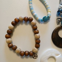 Boho Beachy Coastal Jewelry Lot 13pc Glass Wood Shell Beaded Necklaces Earrings