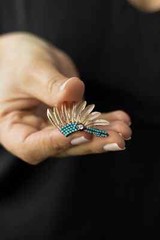 Feather Crown Earring / Big Chief Earring / 925 Silver / Single Left Side