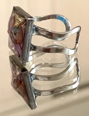 Handcrafted Artisan Adjustable Stainless Steel Open Ring, Pegasus Mold and Sun