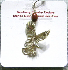 Sterling Silver Flying EAGLE Pendant #1157…Handmade USA