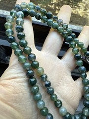 Elegant Moss Agate Necklace – Genuine Gemstone Beads