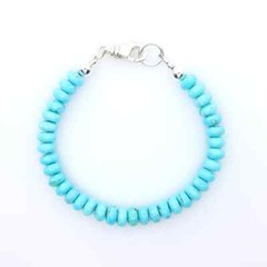 Women’s Men’s Unisex Soft Blue 7mm Turquoise Layering Stacking Beaded Bracelet