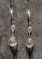 Sterling Silver Dendritic Agate Drop Crystal Earrings