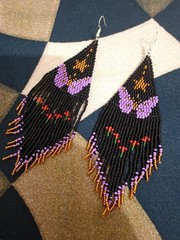 Tribal Earrings Native Large Boho American Seed Beads Handmade Earring