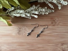New! Peacock Freshwater Pearl, Cross & Stainless Steel Handmade Earrings – E933