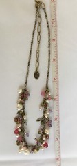Michal Golan Pearl Blossom Necklace Pearls Glass Crystals Dangles