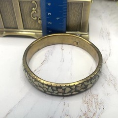Mosaic Design Bangle Bracelet – Handmade Stamped India • Vintage Jewelry