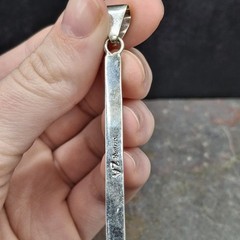 Signed ZA Sterling Silver Southwestern Night Sky Inlay Opal Pendant Zuni Style