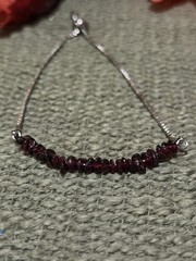 Natural Garnet bolo bracelet with an adjustable sliding Bolo. Healing, Energy.