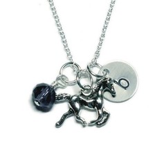 Horse Charm Necklace | pretty dainty horse jewelry, sterling silver, western