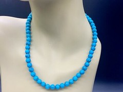 VINTAGE TURQUOISE BEAD NECKLACE STRAND STRING