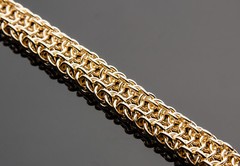Vipera Berus Chain Maille Bracelet 14K Yellow Gold Filled 8 Inch Artisan Crafted