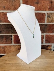 Dainty Round Turquoise Gold Pendant Necklace