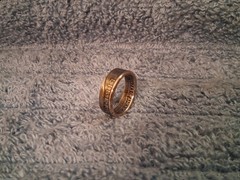 1990 Washington Quarters, Handmade Coin Ring, Size 7- 1/2