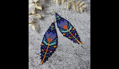 Handmade Seed Bead Fringe Earrings – Long Tassel Beaded Jewelry for Women