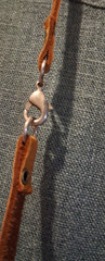 Agate Slice Necklace Natural Brown With Copper & Silver Pendant Leather Cord
