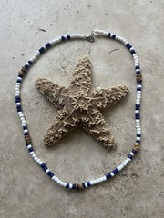 The Starfish – Handmade Glass Seed & Coconut Bead Choker Necklace 18” Boho