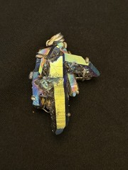 3” LARGE TITANIUM AURA QUARTZ DRUZY CRYSTAL CLUSTER PENDANT 36.86g