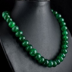 800.00 Cts Wonderful Green Emerald Exclusive Beaded Necklace Jewelry VK 30 E702