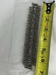 Handmade Reversible Gunmetal Seed Bead Fringe Bracelet Slide Lock
