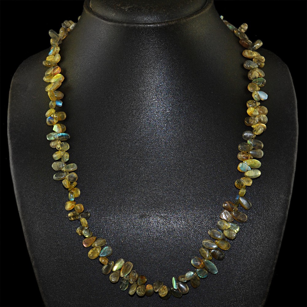 Natural Untreated Golden Flash Labradorite Mixed Shape Beads Handmade Necklace